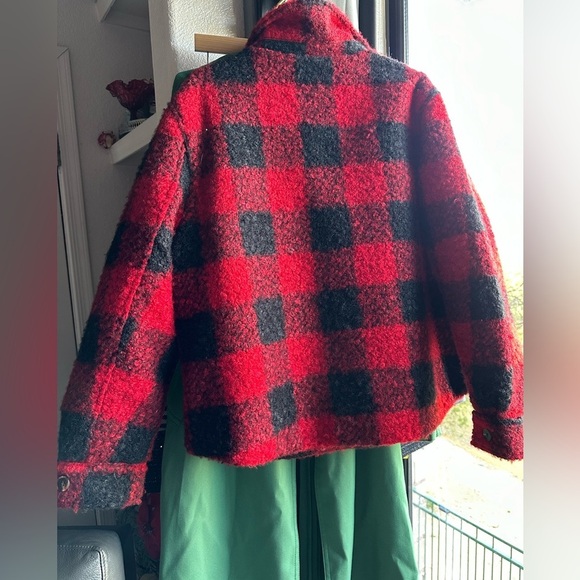Cozy Sundance Buffalo Plaid red black Sherpa Woodcutter’s Jacket Extra Large XL - Picture 3 of 11